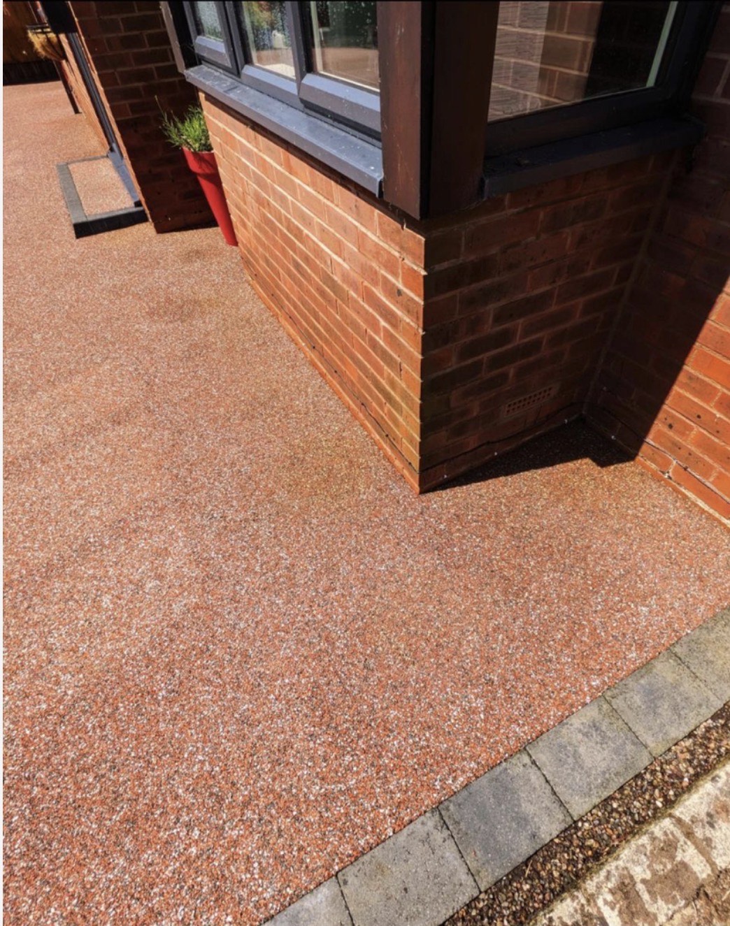 Resin bound driveway after cleaning — colour and texture fully restored